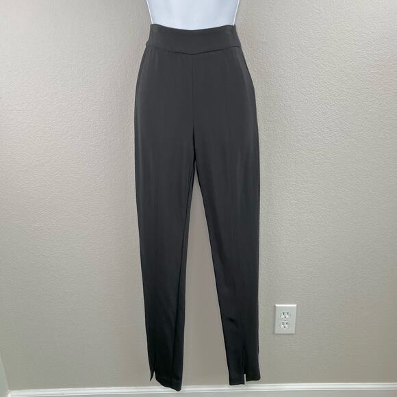 Veronica Beard Paula Black High Waist Back Zip Slit Hem Slim Trouser Pants 00/XS - Picture 13 of 14